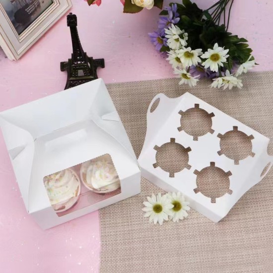 Cupcake Box mit Sichtfenster / Muffin Box / Cup Cake Box 6  er - CBH6 - Mytortenland